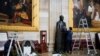 Statues are cleaned in the U.S. Capitol in Washington