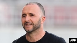 L'Algérien Djamel Belmadi à Doha, le 17 avril 2018.