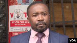 Jacob Mafume, spokesman for opposition Movement for Democratic Change says army and police assaulting protestors (C Mavhunga/VOA)