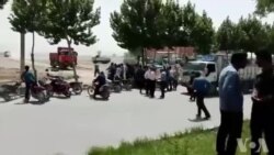 هشتمین روز اعتراض اعتصاب کامیون‌داران و رانندگان در قهدریجان در نزدیکی اصفهان