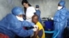 Bilili bipesami na MSF bimonisi moto moko kozwa mangwele ya bokono bwa Ebola na Goma, Nord-Kivu, 14 novembre 2019.