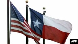 Har bir shtatning o'zi bayrog'i bor. Federal bayroq bilan yona-yon hilpirab turadi. Texasniki bir yulduzli.