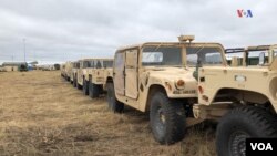 Despliegue militar en Donna, Texas. Fotografía: Celia Mendoza-VOA