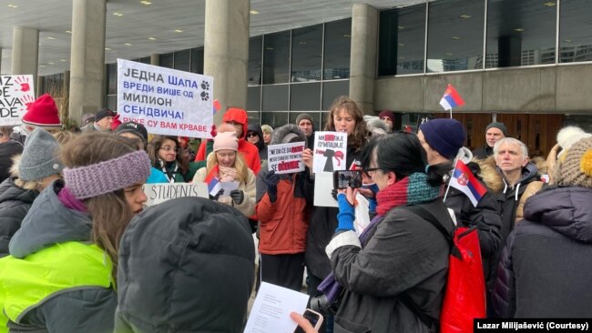 Skup podrške studentima u Torontu, 22. februar 2025. (Courtesy/Lazar Milijašević)