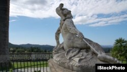 An Achilles statue in Achilleion palace in Corfu, Greece.