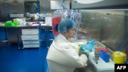 Një punonjës i laboratorit P4 në qytetin kinez Wuhan, provinca Hubei (23 shkurt 2017)