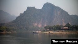 A general view of the future site of the Luang Prabang dam is seen on the Mekong river near Luang Prabang province, Laos, Feb. 5, 2020.