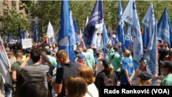 Protest radnika na Trgu Nikole Pašića na Međunarodni praznik rada, 1. maj 2018.