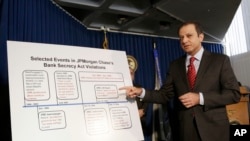 Preet Bharara, U.S. Attorney for the Southern District of New York, announces a settlement with JPMorgan Chase, Jan. 7, 2014 in New York. 