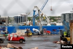 Una vista del barco Horizon Arctic, mientras descarga piezas rescatadas del sumergible Titan de OceanGate Expeditions, en el puerto de St. John, Newfoundland, Canadá, 28 de junio de 2023. REUTERS/David Hiscock