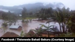 Inondation et glissement de terre à Mahanga, dans le Masisi, Nord-Kivu, le 29 avril 2019. (Facebook/Théoneste Bahati Gakuru)