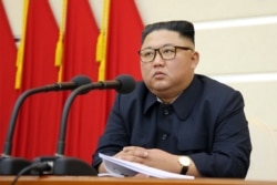 This undated picture released from North Korea's official Korean Central News Agency on Feb. 29, 2020 shows North Korean leader Kim Jong Un attending a meeting of the Political Bureau of the Central Committee.