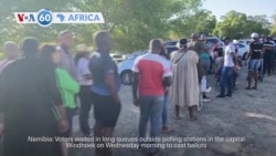 VOA60 Africa - Voters line up in Namibia in presidential and parliamentary elections