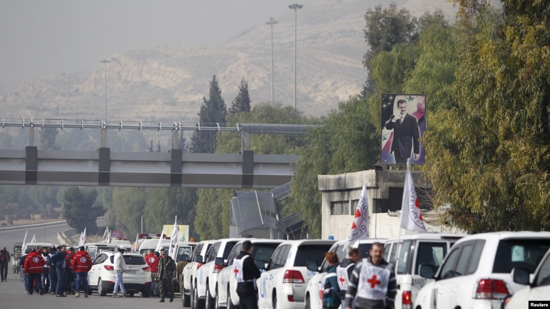 Konvoj sa humanitarnom pomoći kreće iz Damaska za Madaju. 