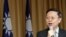 FILE - Wang Yu-chi, minister of Taiwan's Mainland Affairs Council, speaks during a press conference in Taipei.