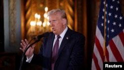 FILE PHOTO: U.S. President-elect Donald Trump makes remarks at Mar-a-Lago in Palm Beach