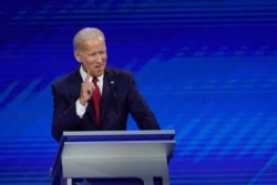 FILE - Former Vice President Joe Biden responds to a question during a Democratic presidential primary debate hosted by ABC at Texas Southern University in Houston, Sept. 12, 2019.