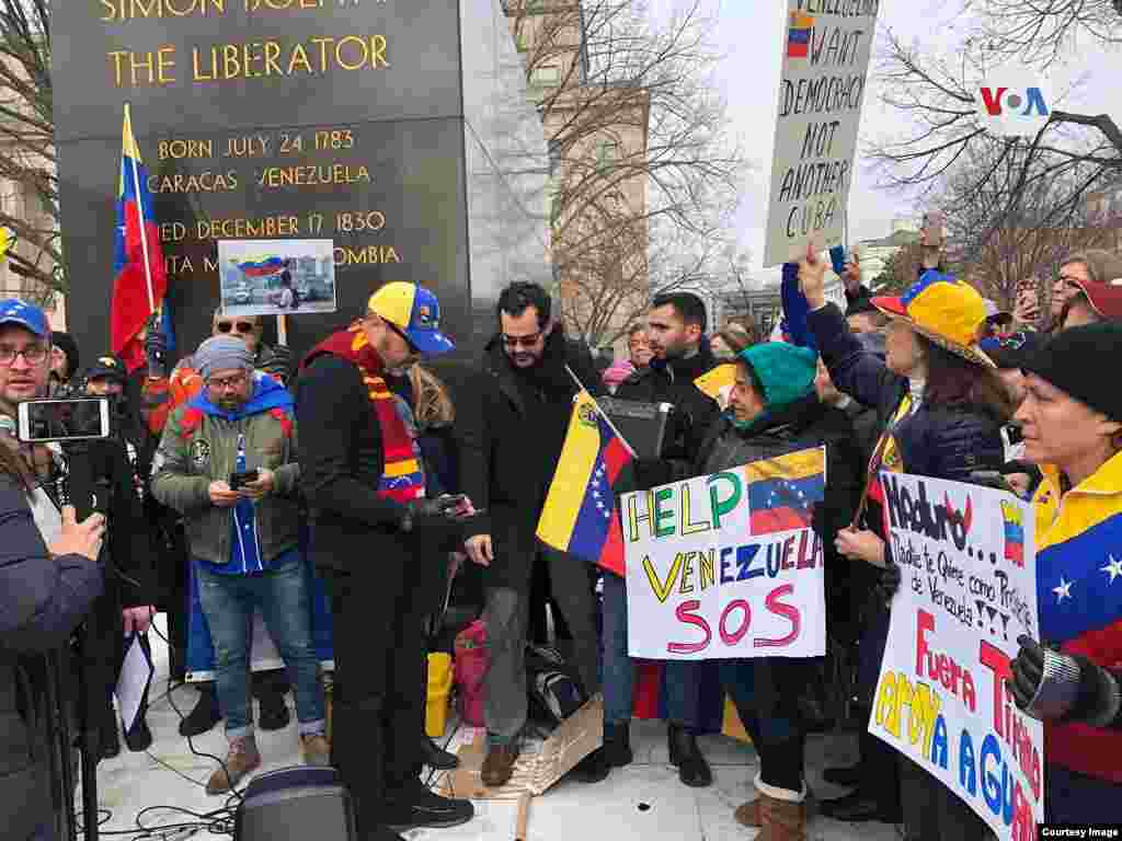 Venezolanos en Washington D.C. muestran descontento con el actual gobierno de Nicolás Maduro.&nbsp;