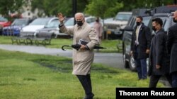 U.S. President Biden boards the Marine One helicopter at the White House