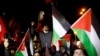 Pro-Palestinian demonstrators shout slogans during a protest against Israel near the Israeli Consulate in Istanbul, Turkey, late May 9, 2021.