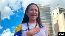 
En imágenes / María Corina Machado participó de una concentración en Caracas antes de ser detenida
