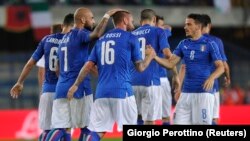 L'équipe nationale d'Italie joue contre la Finlande le 6 juin 2016.