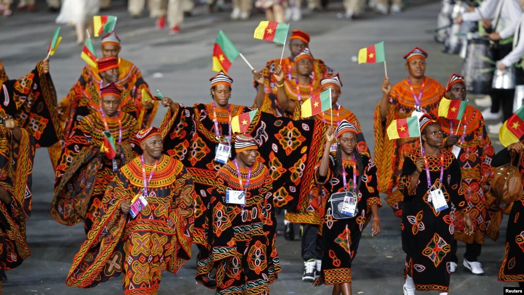 Kamerun mengirim 37 atlet ke London untuk mengikuti Olimpiade, namun 7 di antaranya 'menghilang' di London (foto: parade atlet Olimpiade Kamerun). 