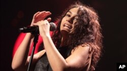 Alessia Cara performs in concert during Hot 99.5's iHeartRadio Jingle Ball 2015 at the Verizon Center in Washington D.C., Dec. 14, 2015. 