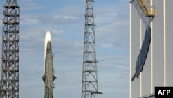 Blue Origin's New Glenn rocket sits on the launch pad at the Kennedy Space Center in Cape Canaveral, Florida, Jan. 11, 2025. 