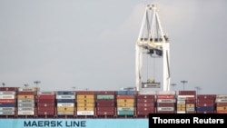 The ship Anna Maersk arrives at Roberts Bank port carrying 69 containers of mostly paper and plastic waste returned by the Philippines in Vancouver, British Columbia, June 29, 2019. 