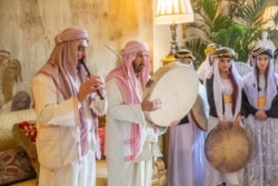 Prince Charles hosts a recital and reception for the Yazidi Choir and musicians at his Clarence House residence in central London, Feb. 5, 2020. (Robert Cole/AMAR Foundation)