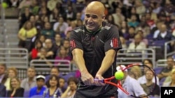 Eight-time Grand Slam singles champion Andre Agassi will join fellow American legends Pete Sampras, Jimmy Connors, John McEnroe and Michael Chang (file photo).