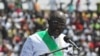 Le président du Libéria, George Weah, lors de sa cérémonie d'investiture à Monrovia, au Libéria, le 22 janvier 2018.