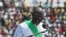 Le président du Libéria, George Weah, lors de sa cérémonie d'investiture à Monrovia, au Libéria, le 22 janvier 2018.