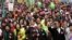 Demonstrators shout slogans and march in protest against the polices of Taiwan's China-friendly President Ma Ying-jeou in Taipei, Taiwan, January 13, 2013. 