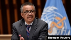 World Health Organization Director-General Tedros Adhanom Ghebreyesus attends a news conference in Geneva, Switzerland July 3, 2020.