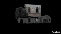 A still image taken from handout video footage shows a 3D model of the Cenacle, a hall revered by Christians as the site of the Last Supper, in Mount Zion near Jerusalem's Old City. (Science and Technology in Archaeology and Culture, the Cyprus Institute)