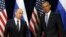Shugaba Obama Da Shugaban Kasar Rasha Vladimir Putin A Taron Majalisar Dinkin Duniya Da Ake Gudanarwa A Birnin New York, Satumba 29, 2015.<br />
<br />
&nbsp;