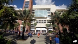FILE - Ben Hill Griffin Stadium at the University of Florida in Gainesville, Fla.