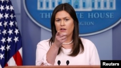 Juru bicara Gedung Putih, Sarah Huckabee Sanders, atau sering disebut Sarah Sanders saja (foto: dok). 