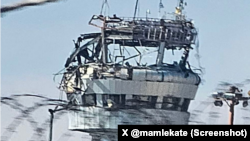 برج مراقبت به‌شدت آسیب‌دیده فرودگاه تبریز پس از حمله بامدادی ۱۰ فروردین ۱۴۰۵