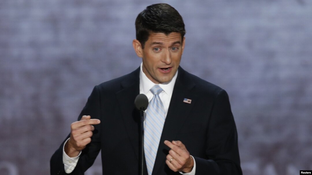Paul Ryan memberikan pidato setelah menerima nominasi partai Republik sebagai Cawapres AS mendampingi Capres Mitt Romney (29/8).