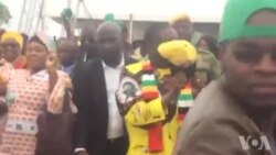 Mutungamiri weZanu PF Vari Mutungamiri weNyika, VaEmmerson Mnangagwa Vachisvika paMusangano Wavo kwaZvimba.