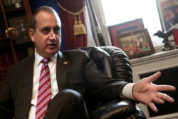 FILE - U.S. Rep. Mario Diaz-Balart (R-FL) speaks on Capitol Hill in Washington, Feb. 14, 2017.