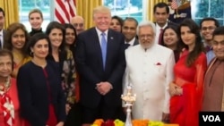 美國總統川普在白宮舉辦了一個點燈儀式，慶祝印度的排燈節。