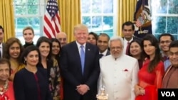 川普总统在白宫庆祝印度排灯节