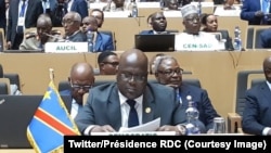 Félix Tshisekedi, mokonzi ya RDC, na 32e session ya Union africaine na Addis-Abeba, Ethiopie, 10 février 2019.