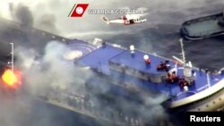 Kapal feri Norman Atlantic terbakar saat menyeberangi Laut Adriatic (28/12).