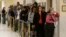 Voters line up at the Department of Elections at San Francisco's City Hall, June 7, 2016. California's changing demographics are aiding Democrats including Kamala Harris and Loretta Sanchez, competing for a U.S. Senate seat in November's election.