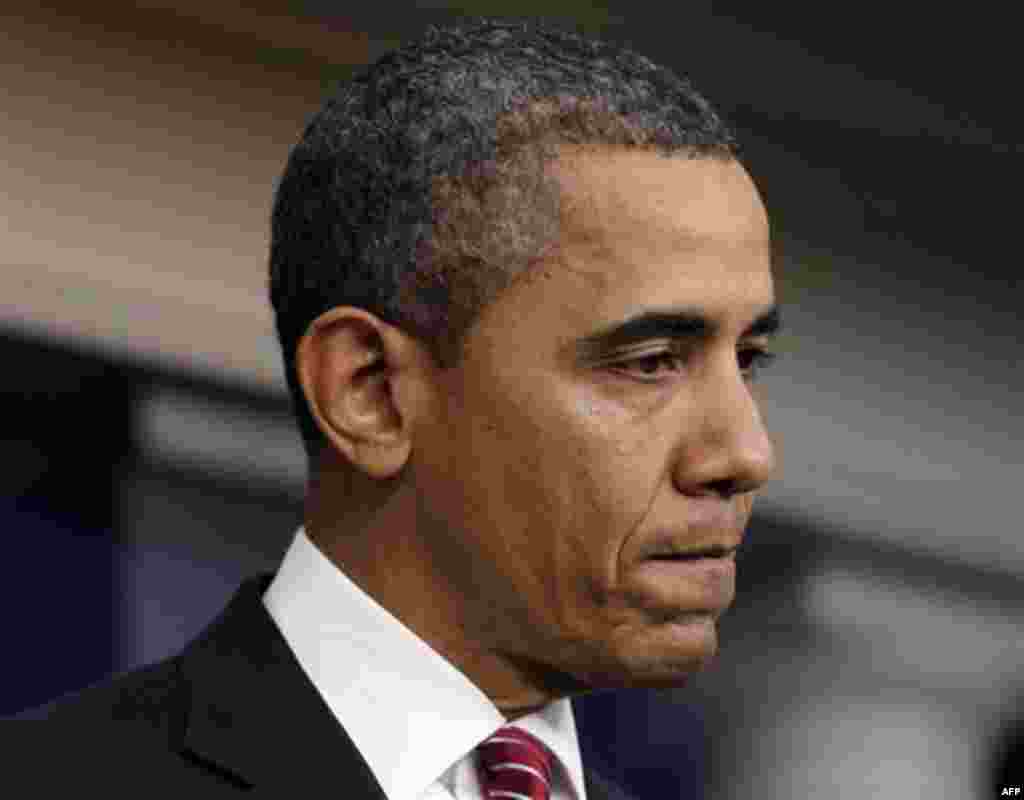 President Barack Obama pauses while announcing the revamp of his contraception policy requiring religious institutions to fully pay for birth control, Friday, Feb. 10, 2012, in the Brady Press Briefing Room of the White House in Washington. (AP Photo/Pabl